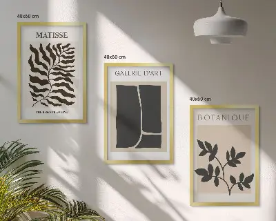 Set de tablouri decorative cu postere minimaliste cu plante