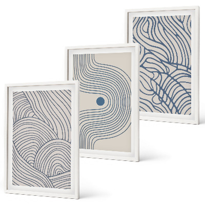 Set tablouri pentru dormitor Linii abstracte valuri forme