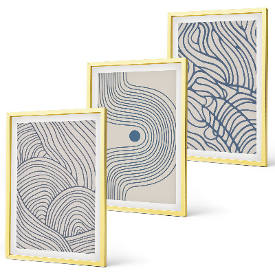 Set tablouri pentru dormitor Linii abstracte valuri forme