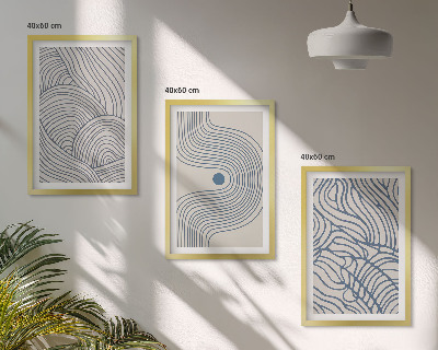 Set tablouri pentru dormitor Linii abstracte valuri forme
