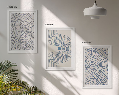 Set tablouri pentru dormitor Linii abstracte valuri forme