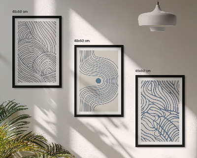 Set tablouri pentru dormitor Linii abstracte valuri forme