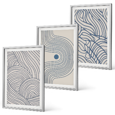 Set tablouri pentru dormitor Linii abstracte valuri forme