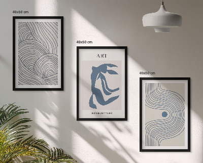 Set tablouri decorative Linii albastre abstracte