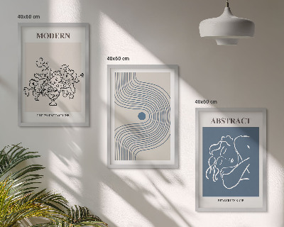 Set tablouri pentru dormitor Postere abstracte cu linii de flori