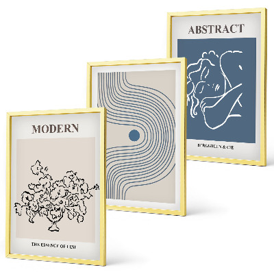 Set tablouri pentru dormitor Postere abstracte cu linii de flori