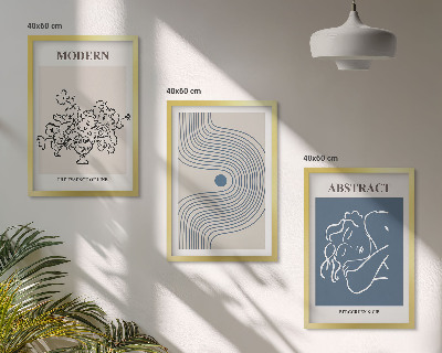 Set tablouri pentru dormitor Postere abstracte cu linii de flori