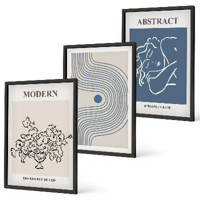 Set tablouri pentru dormitor Postere abstracte cu linii de flori