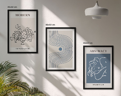 Set tablouri pentru dormitor Postere abstracte cu linii de flori