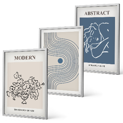 Set tablouri pentru dormitor Postere abstracte cu linii de flori