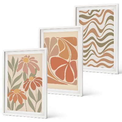 Set tablouri pentru dormitor Flori abstracte pastelate