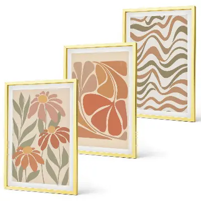 Set de tablouri pentru dormitor cu model de flori abstracte pastelate