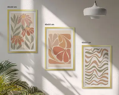 Set de tablouri pentru dormitor cu model de flori abstracte pastelate
