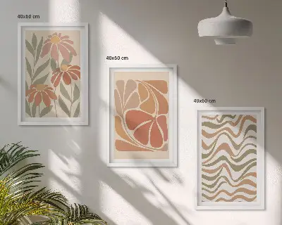 Set de tablouri pentru dormitor cu model de flori abstracte pastelate
