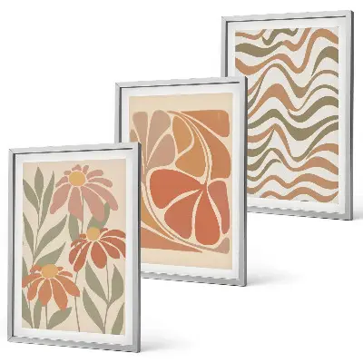 Set de tablouri pentru dormitor cu model de flori abstracte pastelate