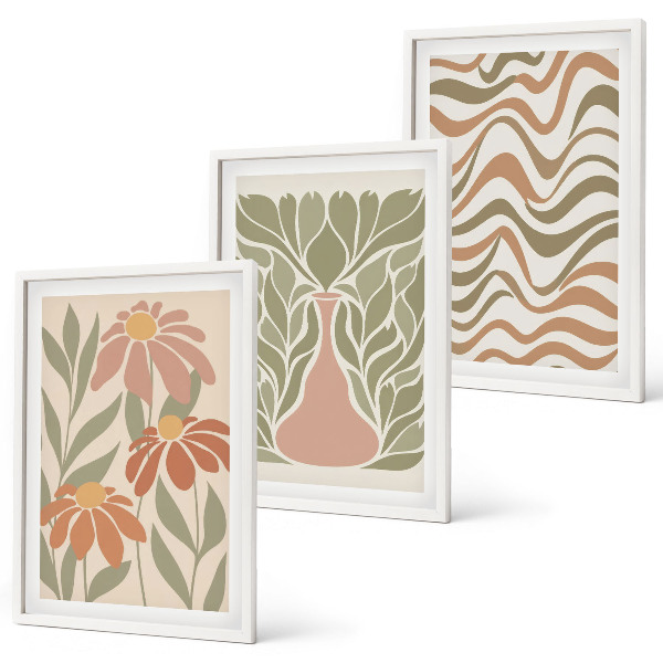 Set tablouri decorative Flori abstracte pastelate