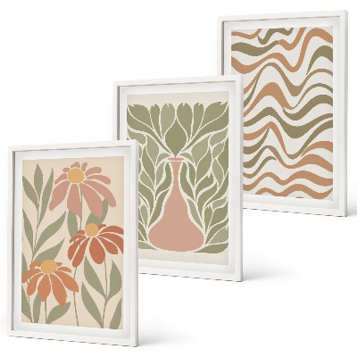 Set tablouri decorative Flori abstracte pastelate