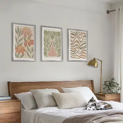 Set tablouri decorative cu flori abstracte pastelate