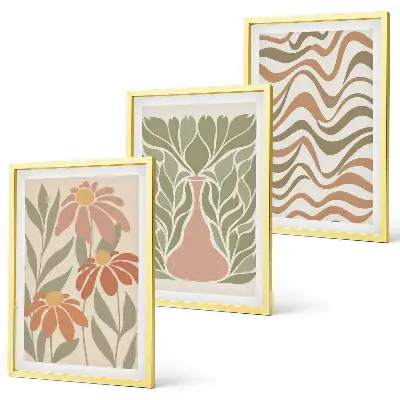 Set tablouri decorative cu flori abstracte pastelate