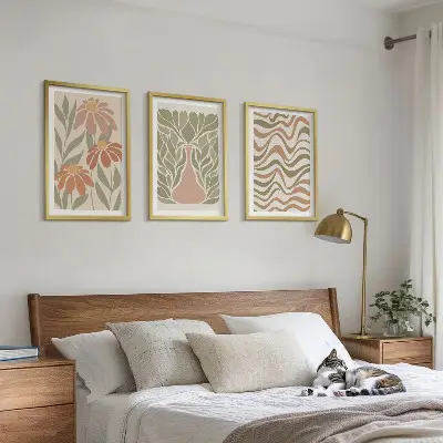 Set tablouri decorative cu flori abstracte pastelate