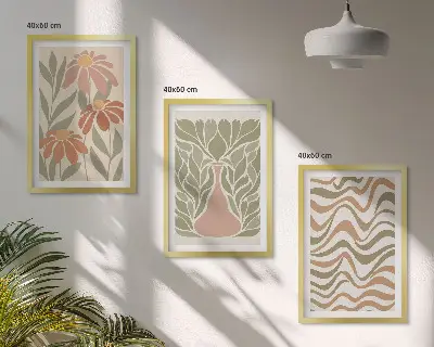 Set tablouri decorative cu flori abstracte pastelate