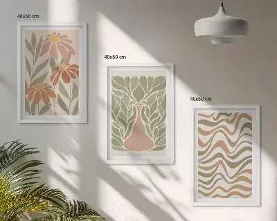 Set tablouri decorative cu flori abstracte pastelate