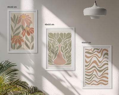 Set tablouri decorative Flori abstracte pastelate