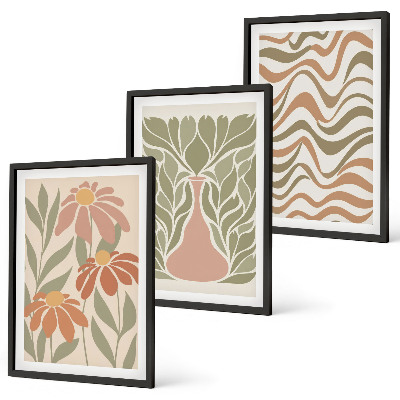 Set tablouri decorative Flori abstracte pastelate