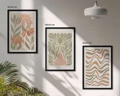 Set tablouri decorative cu flori abstracte pastelate