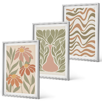 Set tablouri decorative Flori abstracte pastelate