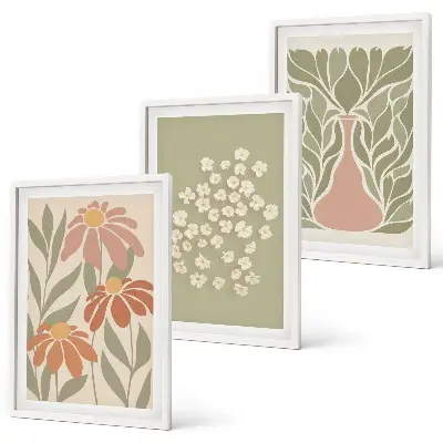 Set de tablouri pentru dormitor cu modele florale în stil boho