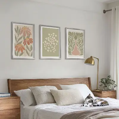 Set de tablouri pentru dormitor cu modele florale în stil boho