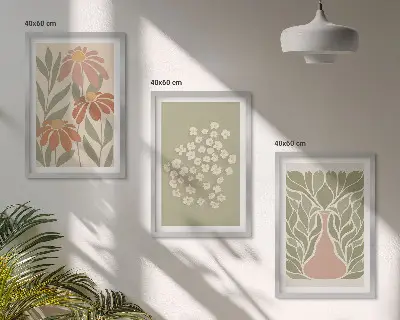 Set de tablouri pentru dormitor cu modele florale în stil boho