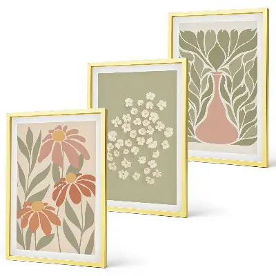 Set de tablouri pentru dormitor cu modele florale în stil boho