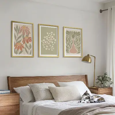 Set de tablouri pentru dormitor cu modele florale în stil boho