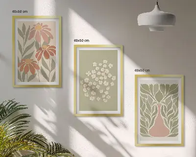 Set de tablouri pentru dormitor cu modele florale în stil boho