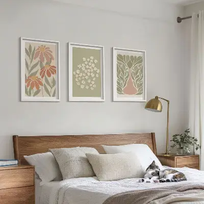 Set de tablouri pentru dormitor cu modele florale în stil boho