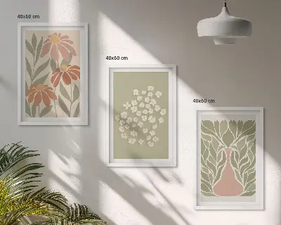 Set de tablouri pentru dormitor cu modele florale în stil boho