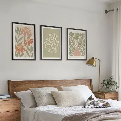 Set de tablouri pentru dormitor cu modele florale în stil boho