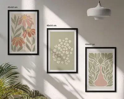 Set de tablouri pentru dormitor cu modele florale în stil boho