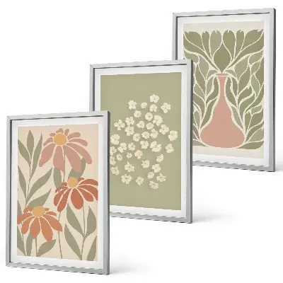 Set de tablouri pentru dormitor cu modele florale în stil boho