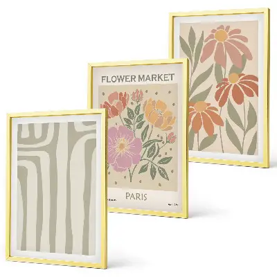Set de tablouri pentru dormitor cu motive botanice în stil minimalism parizian