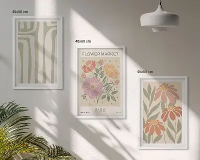 Set de tablouri pentru dormitor cu motive botanice în stil minimalism parizian