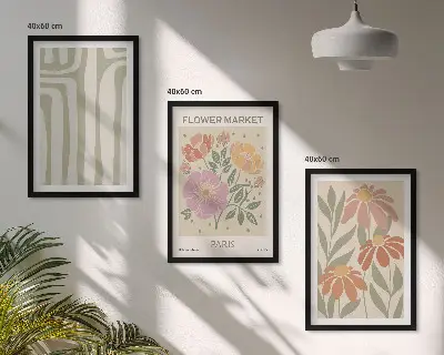 Set de tablouri pentru dormitor cu motive botanice în stil minimalism parizian
