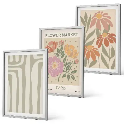 Set de tablouri pentru dormitor cu motive botanice în stil minimalism parizian