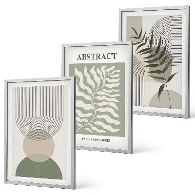 Set de tablouri decorative cu model de abstracțiuni botanice în stil boho