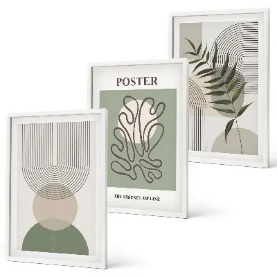 Set de tablouri pentru dormitor cu modele botanice geometrice