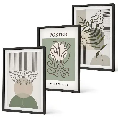 Set de tablouri pentru dormitor cu modele botanice geometrice