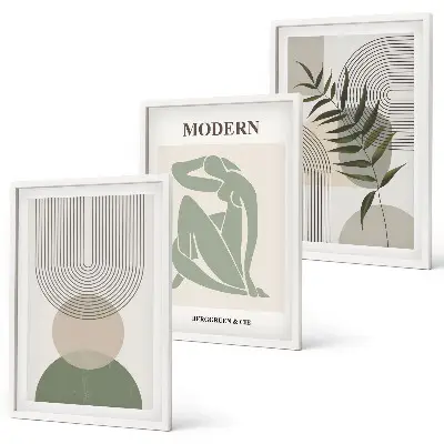 Set de tablouri decorative cu grafică elegantă reprezentând plante