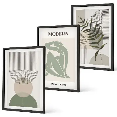 Set de tablouri decorative cu grafică elegantă reprezentând plante